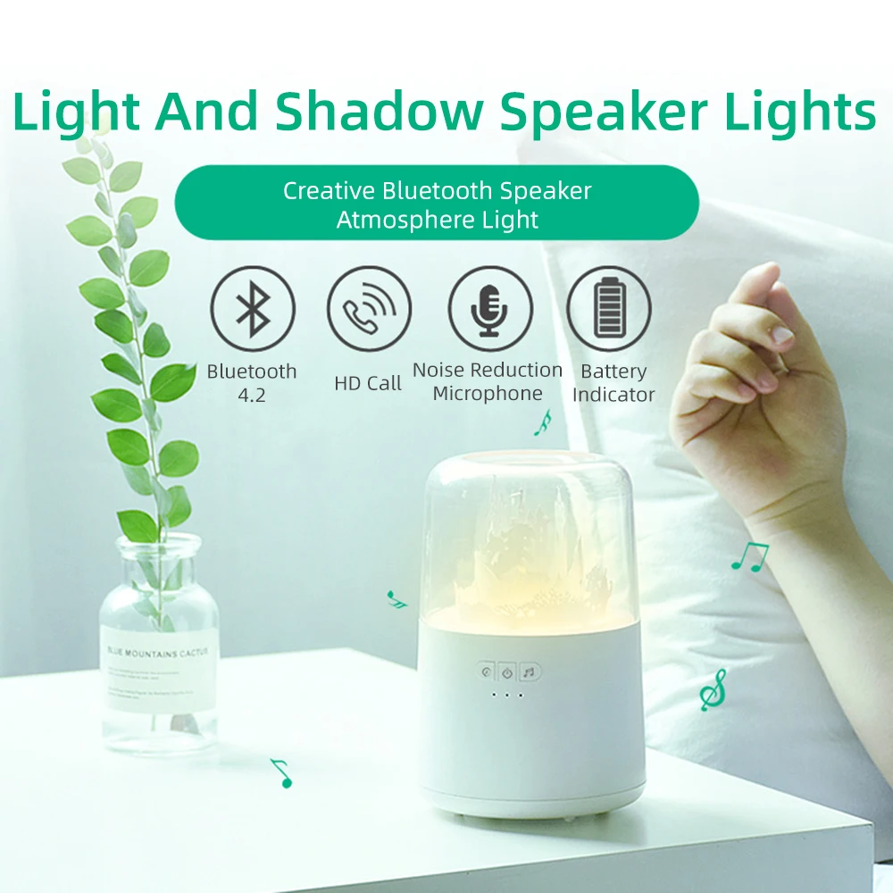 Simple Desk Lamp Bluetooth Speaker Rechargeable Wireless LED USB Mini Night Light Cute Portable Stereo Music Smart Handsfree | Электроника