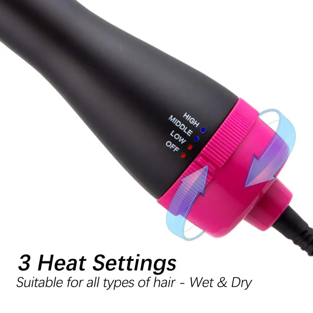 

3 IN 1 One Step Hair Dryer Volumizer Electric Blow Dryer Hot Air Brush Hair Straightener Curler Comb Hair Dryer And Styler GH4
