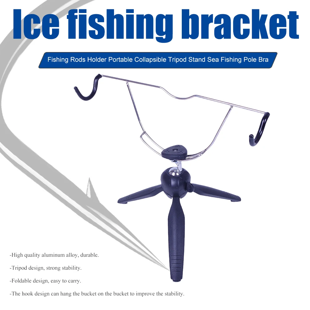 

Double-end Fishing Pole Bracket Aluminum Alloy Adjustable Telescopic Fishing Rod Holder Collapsible Stand Fishing Tools