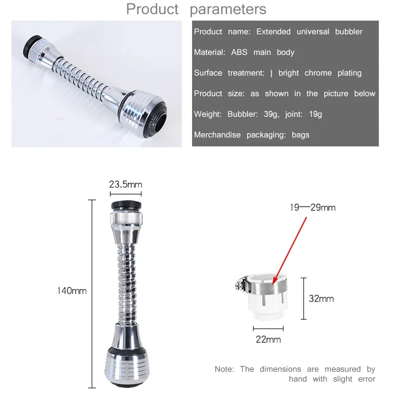 

Water Faucet 360 Kitchen Faucet Aerator 2 Modes Adjustable Water Filter Diffuser Water Saving Nozzle Faucet Connector Shower