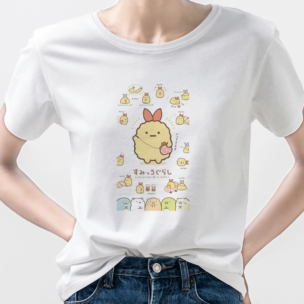 

2021 New Round Neck Tshirt Women Cute Popcorn Printed Short Sleeve Versatile Modern Tops Women Exquisite Design Tops