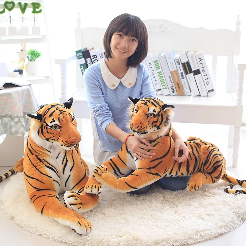 

Симпатичные реалистичные плюшевые игрушки 25-70 см с тигром и леопардом, мягкие дикие животные, имитация белого тигра, Ягуара, кукла для детей,...