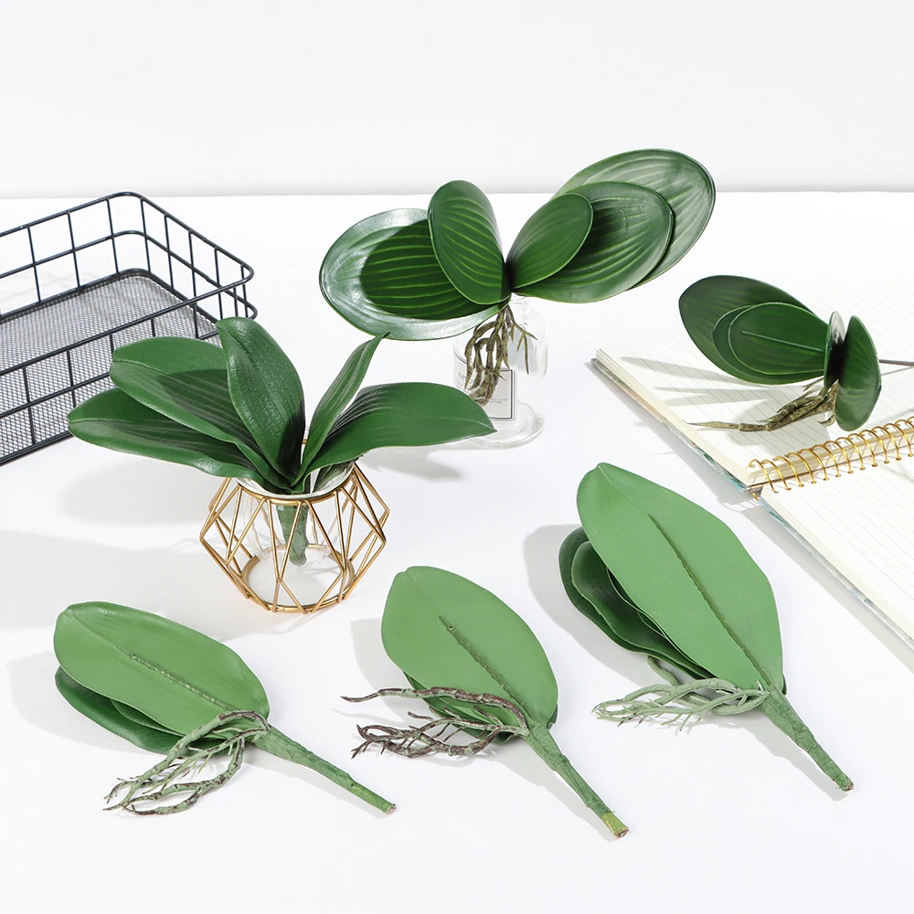 1 шт искусственные листья фаленопсис листовые растения пластиковые трава цветы