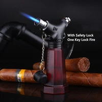 wine bottle visible gas lighter butane torch windproof lighter cigar smoking encendedores smoking accessories gadgets for men