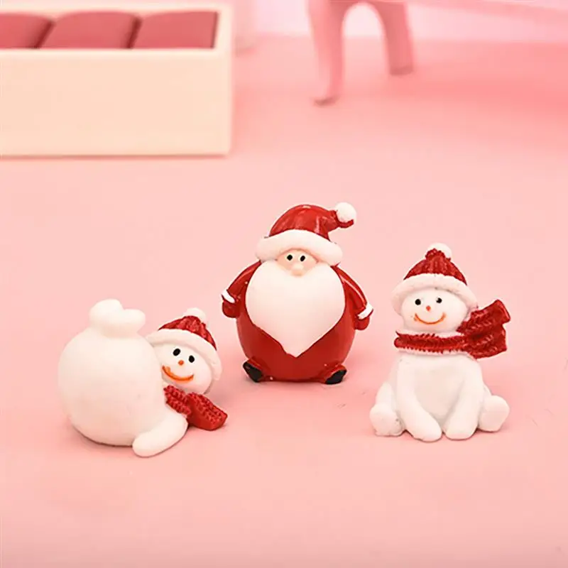 Один набор милая Рождественская елка Санта Клаус Снеговики миниатюрный