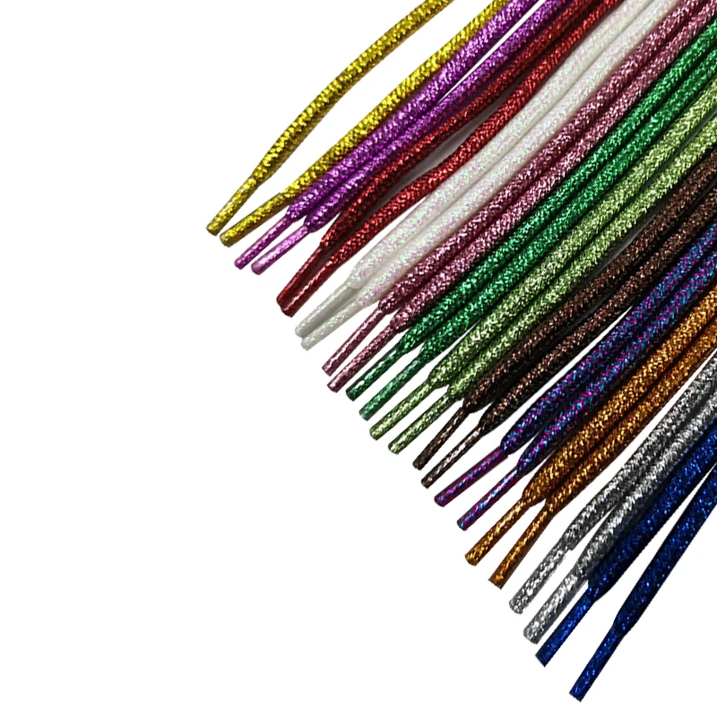 1Pair Shiny Gold Silver Thread Shoelaces Glitter Flat Shoelaces Sparkly Bootlaces Colors Shimmering 100/140cm Shoe Laces Colored