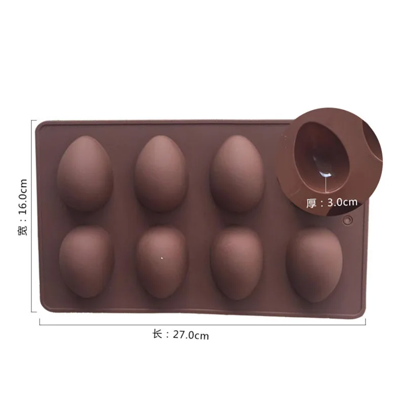 

8 Easter Egg Shape Cake Decoration Soap Mold Silicone Mould Jelly Mousse For Kitchen Bakeware Molde De Chocolate Mold