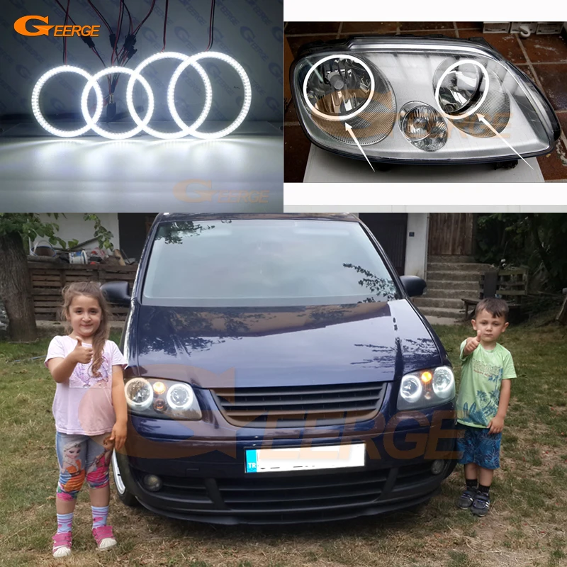 Для Volkswagen VW Caddy 2004 2005 2006 2007 2008 2009 ультра яркий SMD СВЕТОДИОДНЫЙ ангельские глазки