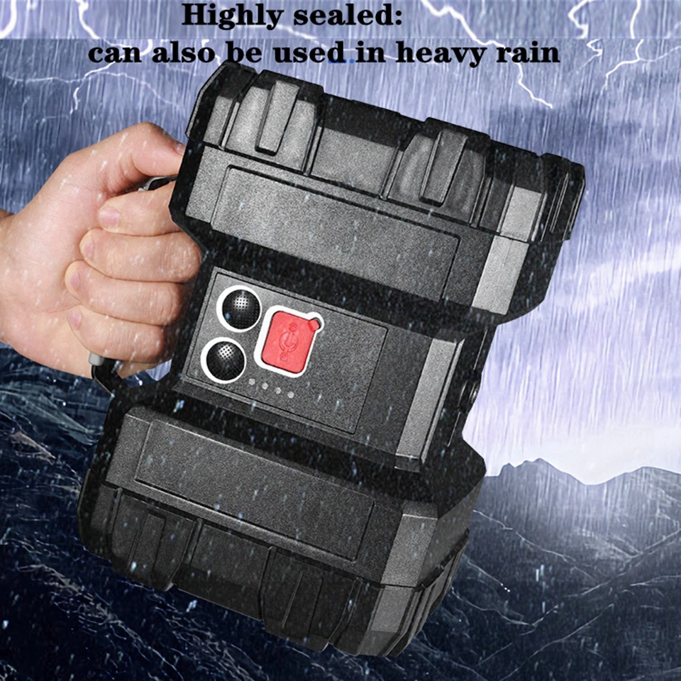 Bestellen High Power Wasserdichte Lade Tragbaren Wilden Angeln Flash Licht Taschenlampen Blendung Scheinwerfer 1000M Doppel Lampen-lichter