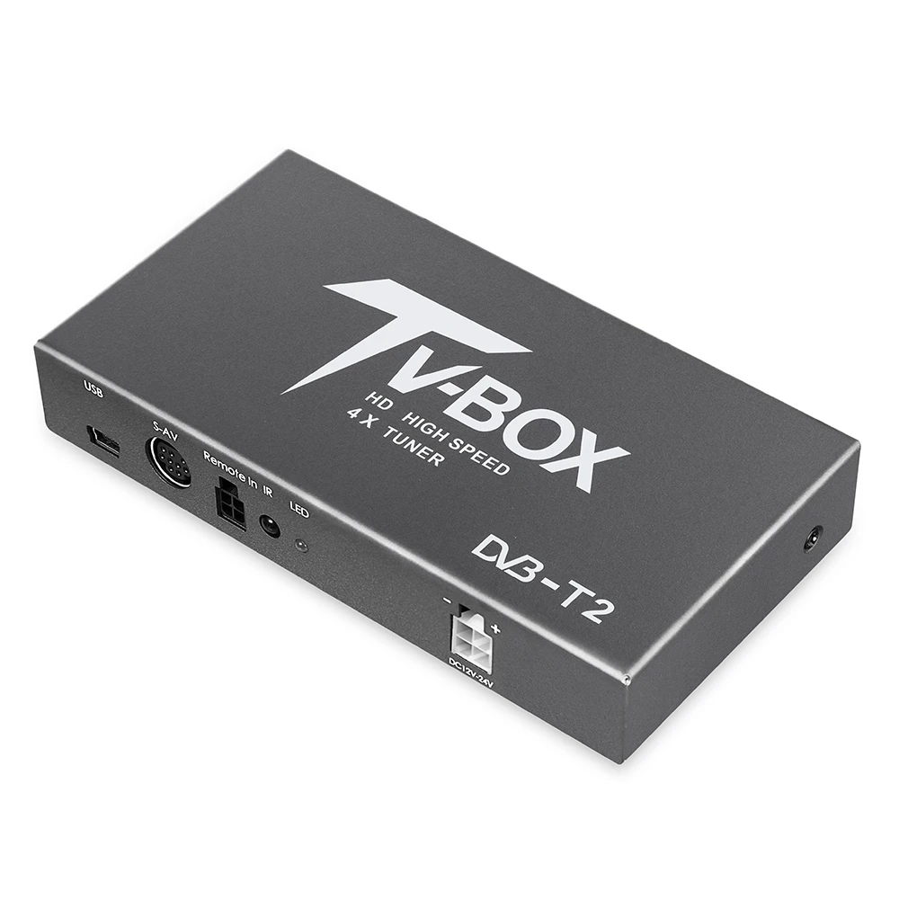T339 Автомобильный HD DVB-T2 Мобильный цифровой ТВ приёмник 4X тюнер высокоскоростной сверхминиатюрный размер, легко установить XQ-81