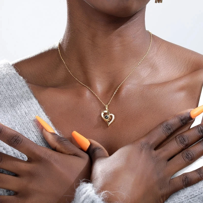 Прямая поставка ожерелье с проекционным кулоном Платина надписью Я тебя люблю на