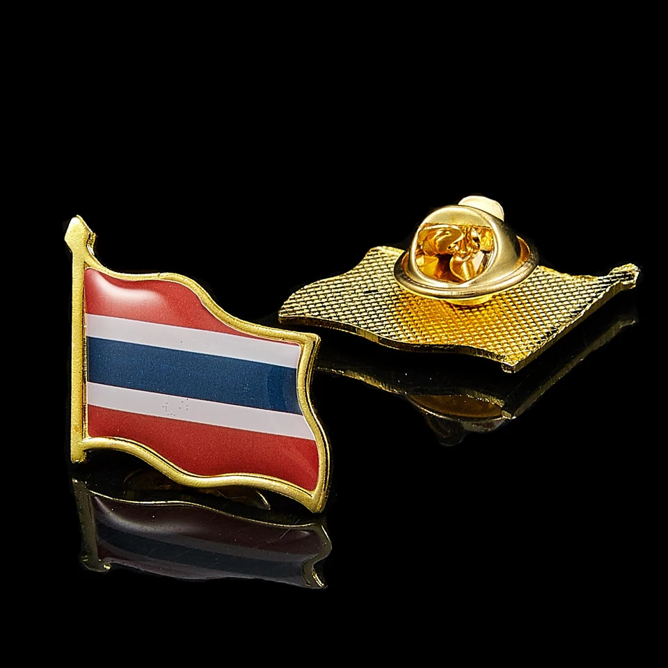 10PCS Thailand Flag Waving 3D Lapel Pins Hat Tie Tack Badge Pin Brooch | Дом и сад