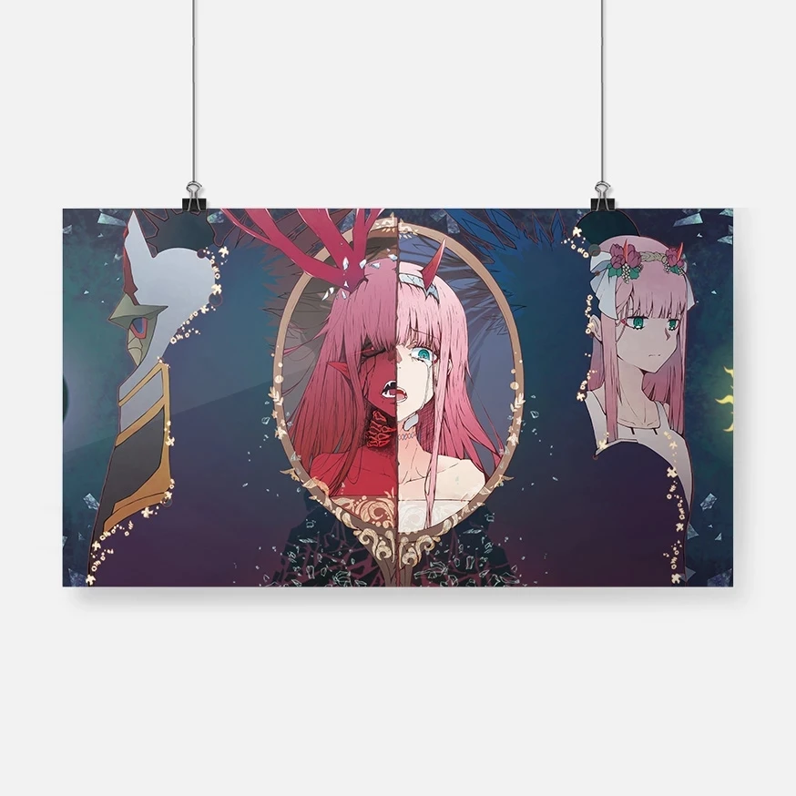 

Zero Two Darling In The Franxx 02 Hiro Poster Home Decor Prints Anime Canvas Painting Wall Art Modular Bar Living Room Pictures