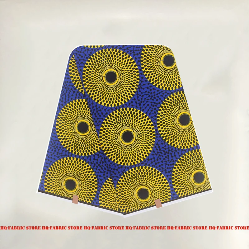 

100%Soft Nigerian Style Ankara Wax Print Cotton Fabric With Dye Real High Quality Sewing Material For Dress By The Yards V-L 181