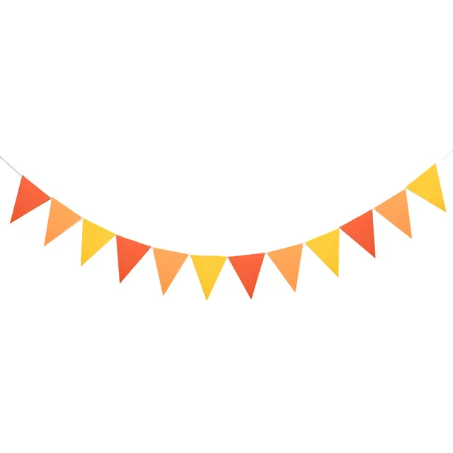 

4M 12 Flags Orange and Yellow Flags Autumn Pennants Birthday Bunting Children's Day Banner New Year's Flags Decoration Supplies
