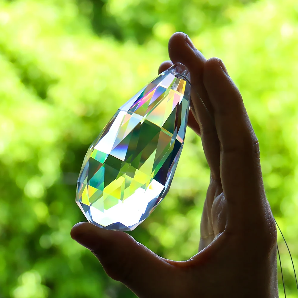 89mm Clear Drops Crystal Prisms Suncatcher Chandelier Crystals Pendant DIY Hanging Ornament Home Decoration Lighting Accessories | Лампы и