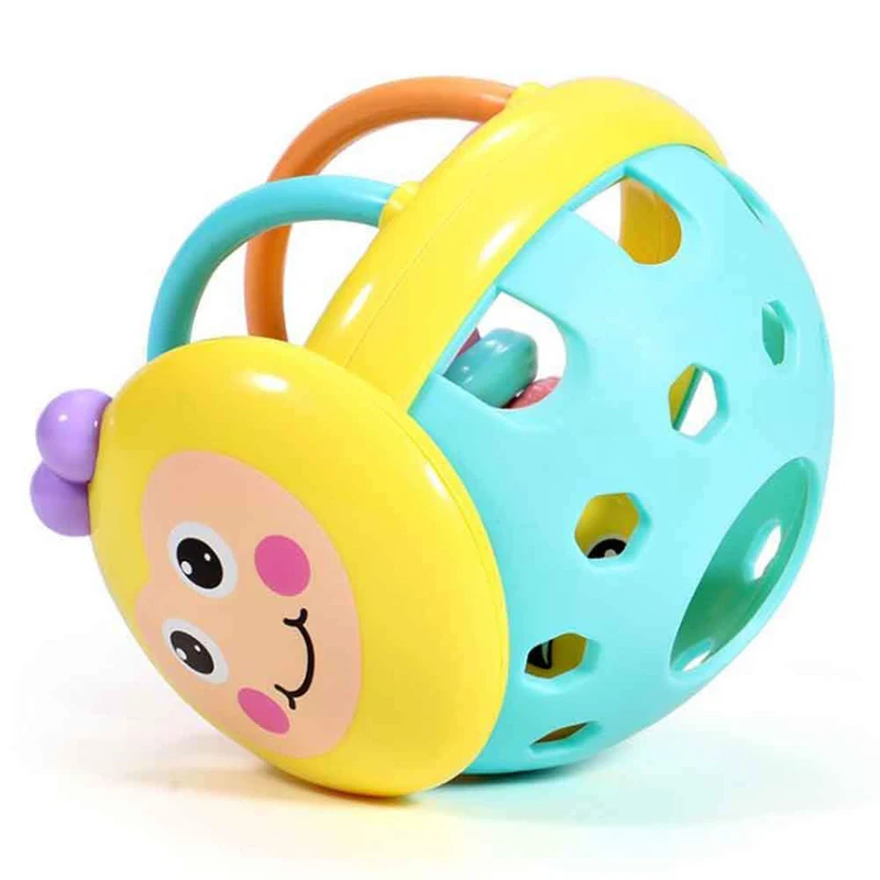 

Hot Education Funny Toys 1 Pc Soft Rubber Cartoon Bee Hand Knocking Rattle Dumbbell Baby Preschool Tools Games Gifts