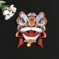 1pcs large lion head embroidery patch applique fabric stick sew iron on clothes coat dress decor accessory animal patches diy