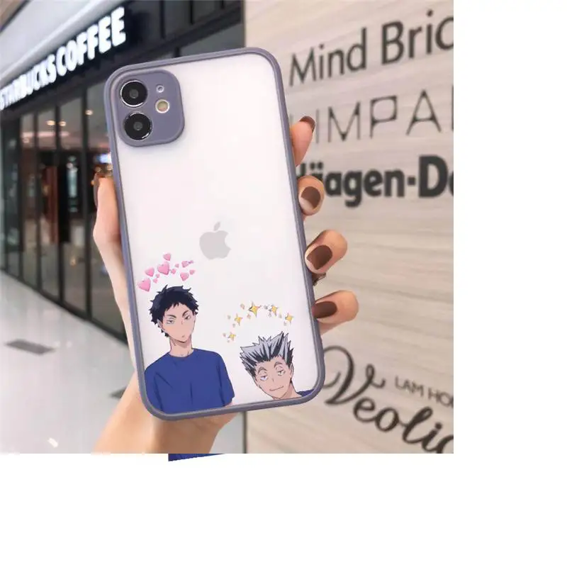 

Haikyuu Phone Cases matte transparent For gray iPhone 7 8 x xs xr 11 12 pro plus max mini Clear Funda