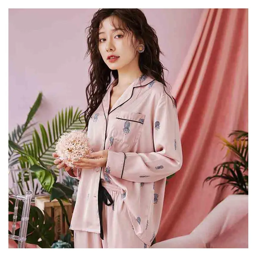 2020 пижамы для женщин ледяной шелк домашний сервис Женская милая девушка
