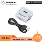 Мини-адаптер HDMI-совместимый с VGA HDMI2VGA, цифровой аналоговый преобразователь HD 1080p HDMI в VGA для ПК, ноутбука, планшета, дисплея