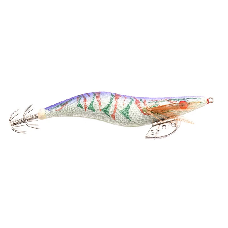 

10Pcs 13.5CM 21.5G Fishing Lure Set Squid Jigs 3.5 Hook Wooden Shrimp Artificial Lures Wood Shrimp Fishing Bai