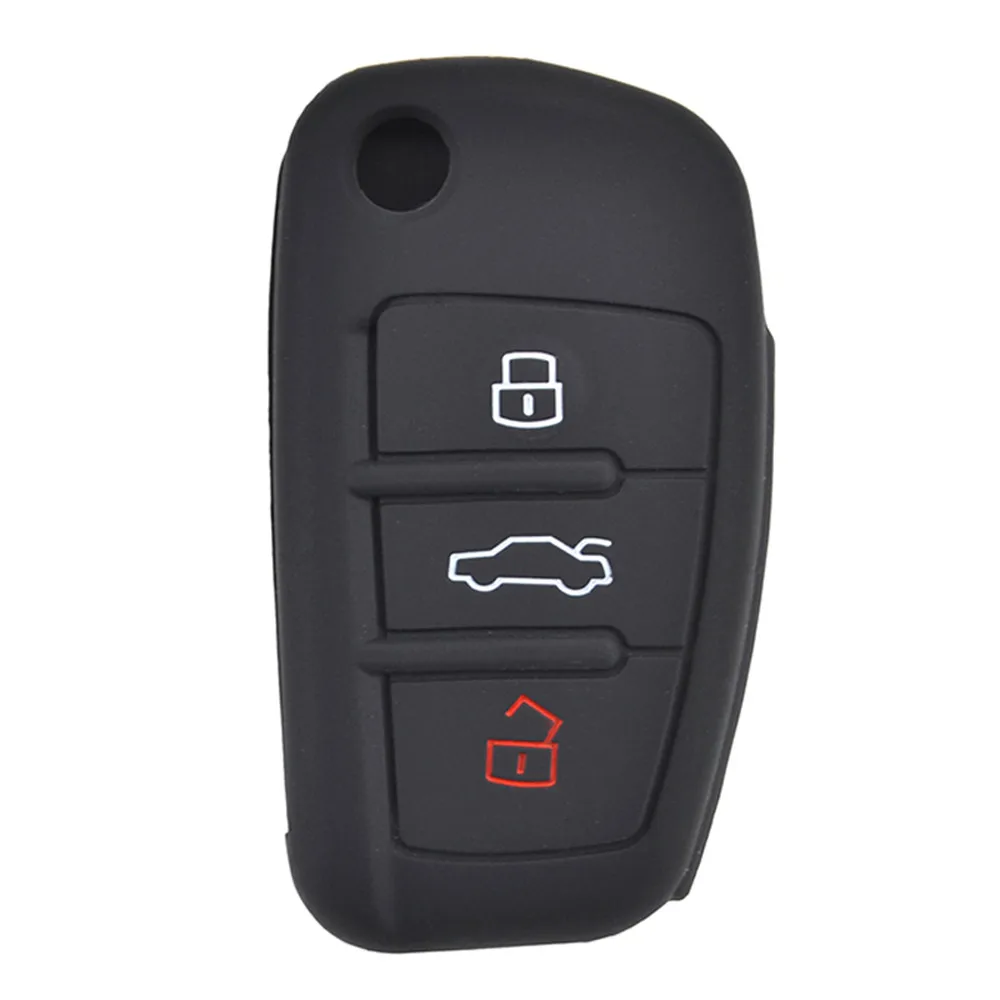 3 кнопки силиконовый чехол для ключей от машины Audi A1 S1 A3 S3 A4 A6 RS6 TT Q3 Q7 пульт