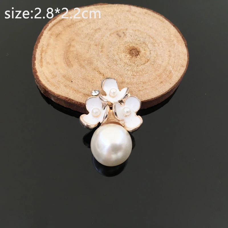 

1PC Rhinestone Flower Brooch Making Part Pearl DIY Handmade Accessories Elegant Charming Decoration Jewelry Making No Pins
