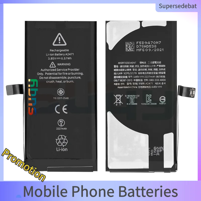 

Сменный аккумулятор для iphone 12 mini Batteria 2227 mAh батарея для iphone 12 mini Bateria для Apple iphone12 mini