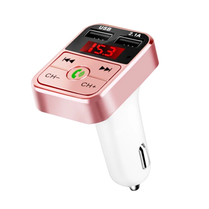Pink Handsfree комплект беспроводной связи bluetooth для автомобиля fm-передатчик TF карта ЖК-дисплей MP3 плеер двойной USB 2.1A автомобильное зарядное устройство для телефона Z2 - Название цвета: Pink