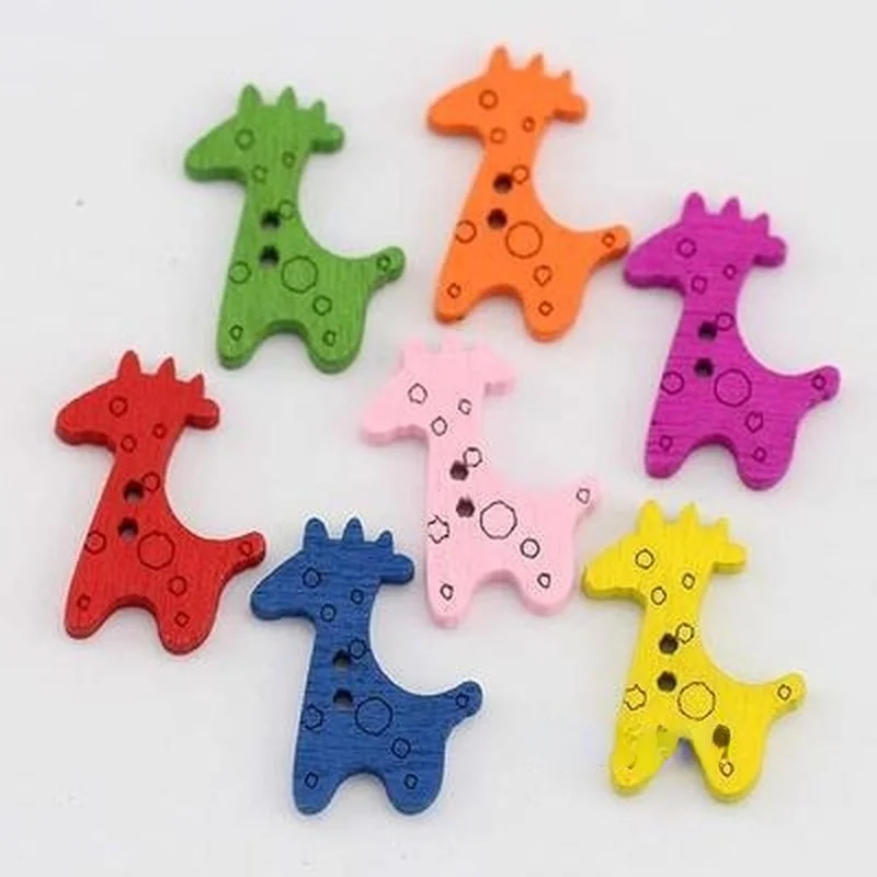 

100 _ высококачественные деревянные разноцветные Мультяшные пуговицы "сделай сам", булавка ручной работы, декоративная пряжка, Детские дерев...