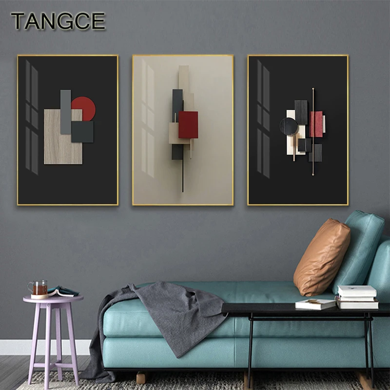 

Abstract Industrial 3D Geometry Painting Modern Black and White Wall Poster Print Retro Nordic Pictures for Living Room Bedroom