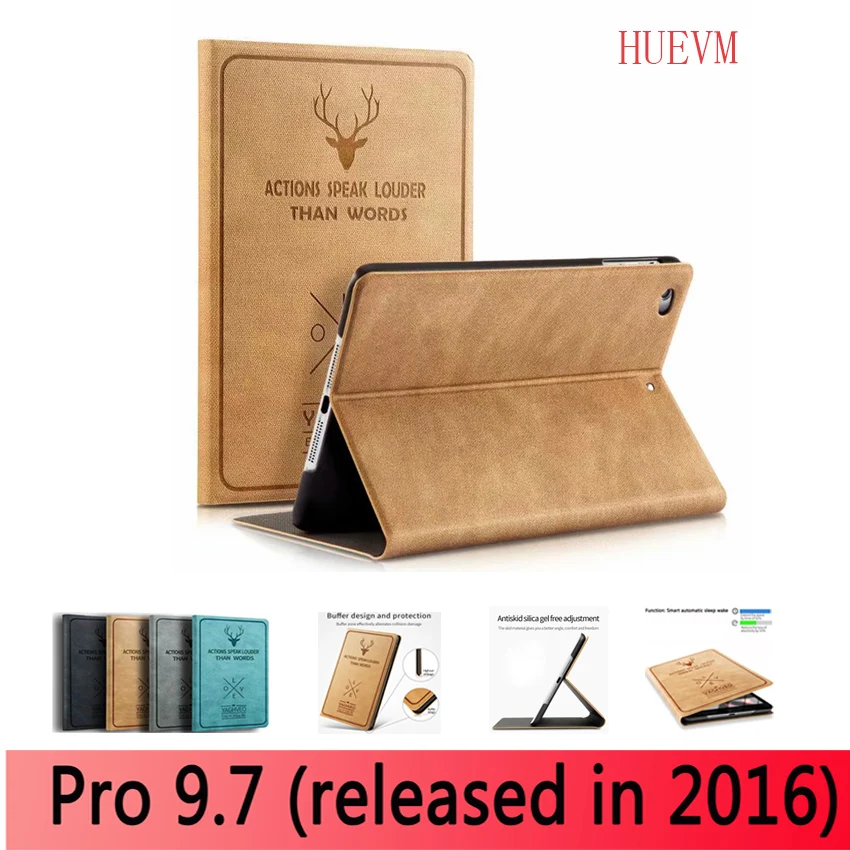Чехол для iPad Pro 9 7 дюйма (2016) с узором в виде оленя из искусственной кожи