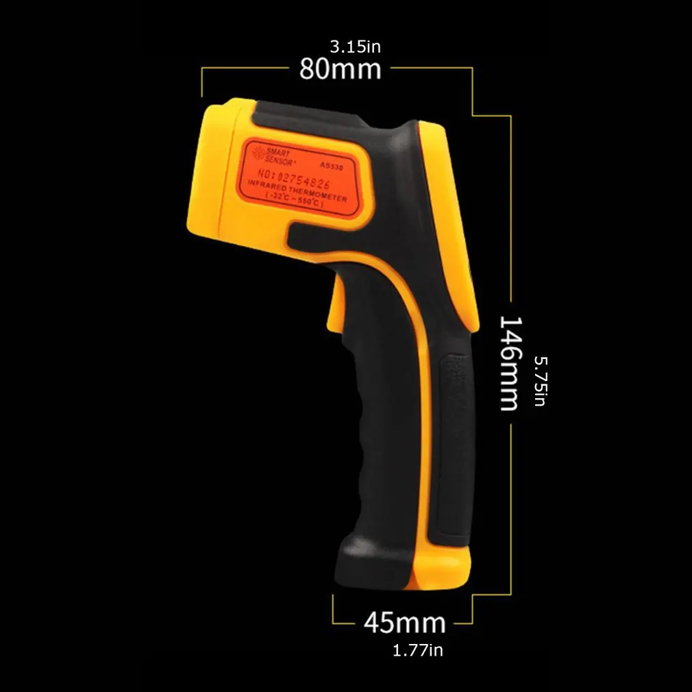 

Non-contact IR Infrared Sensor Thermometer Temperature Measurement LCD Digital Display Changeable Battery Powered Termometro