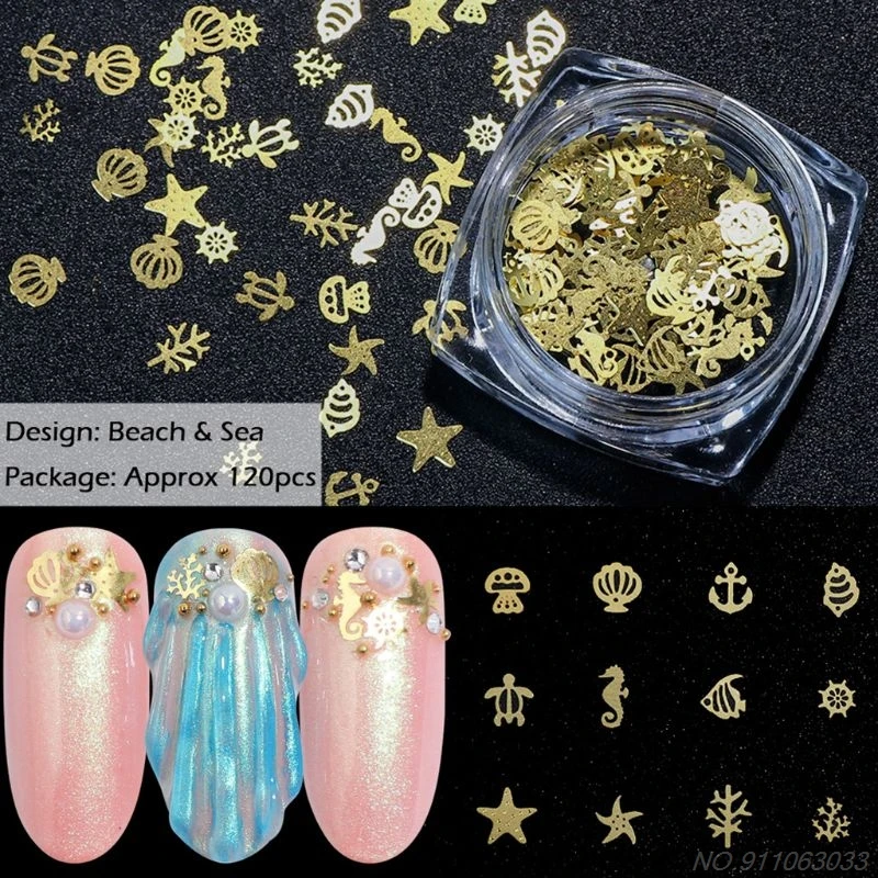 

6 Pcs/set Fashion Popular Nail Art Jewelry Making Filling Material DIY Nails Sticker Epoxy Metal Filler N27 20 Dropshipping