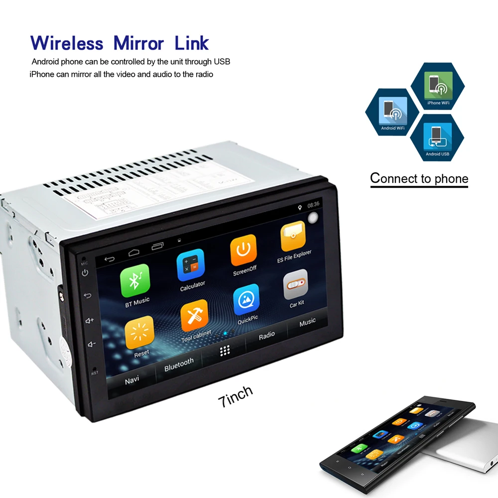 Поддержка dab 2din Android 7 1 автомобильный dvd радио GPS + Wifi Bluetooth DVR SWC RDS FM AM
