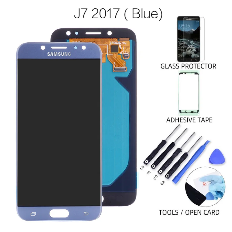 AMOLED Дисплей для SAMSUNG Galaxy J7 Дисплей J7 Pro J730 J730F LCD в сборе с тачскрином 5.5'' J730GM/DS - Цвет: Blue