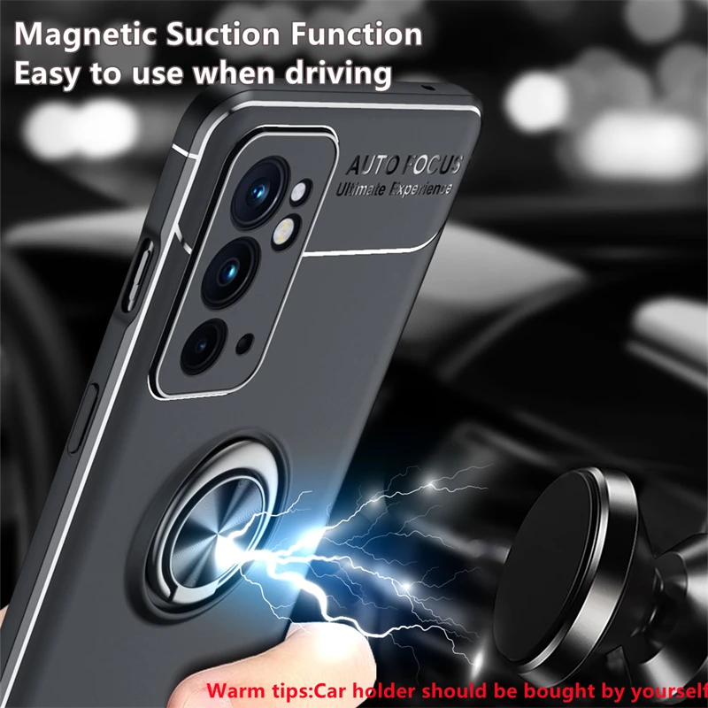 For Oneplus 9 RT Case For Oneplus 9 RT Cover Phone Bumper Shockproof TPU Soft Ring Magnetic Holder For Cover Oneplus 9 RT Fundas