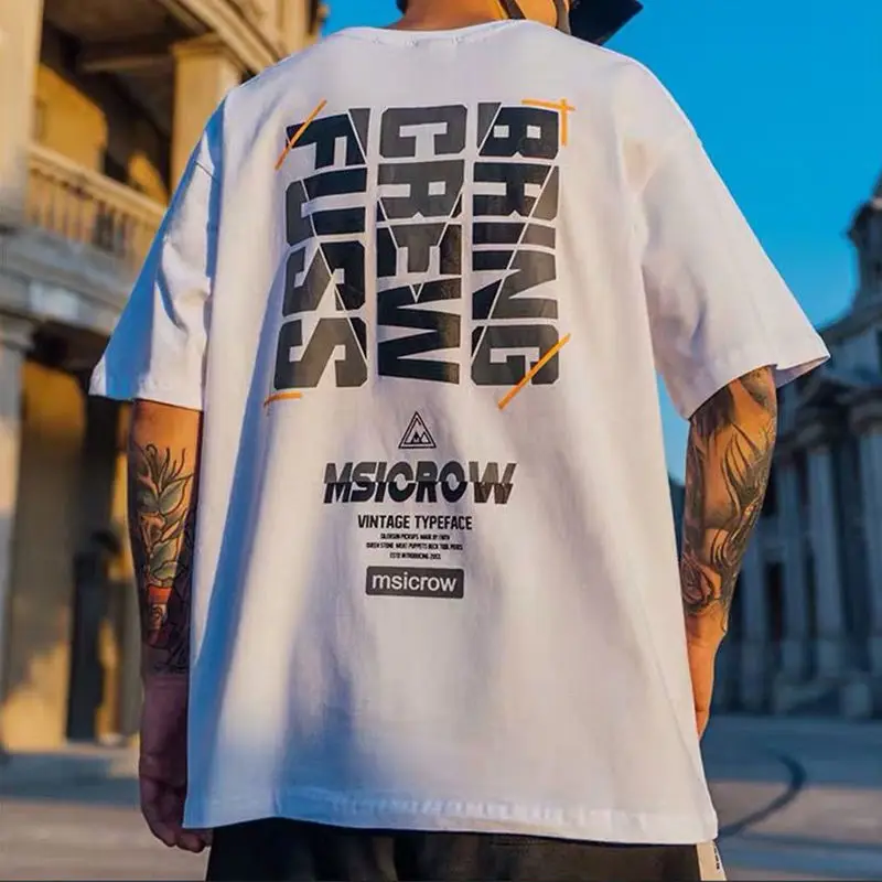 

Oversize men's short sleeve T-shirt fat student summer loose Korean style T-shirt