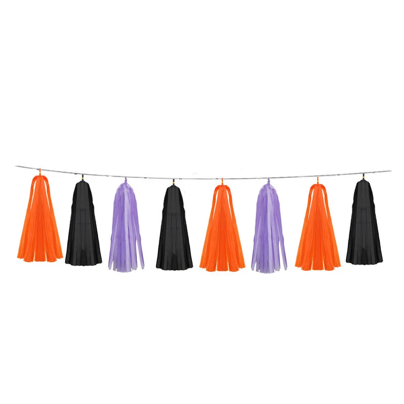

Halloween bunting hotel shopping mall window decoration paper tassels holiday party decoration ornaments wholesale