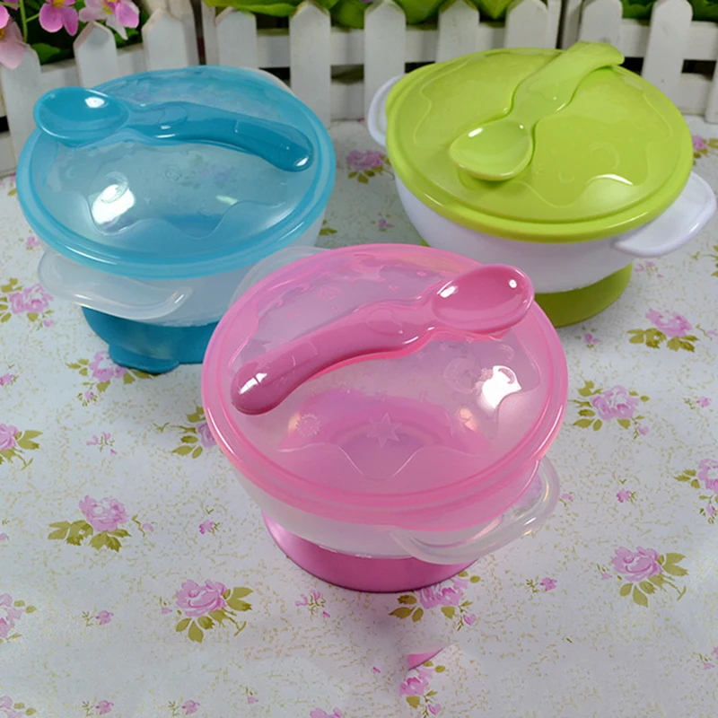 Детская обучающая посуда с присоской миска для еды ложка детская набор