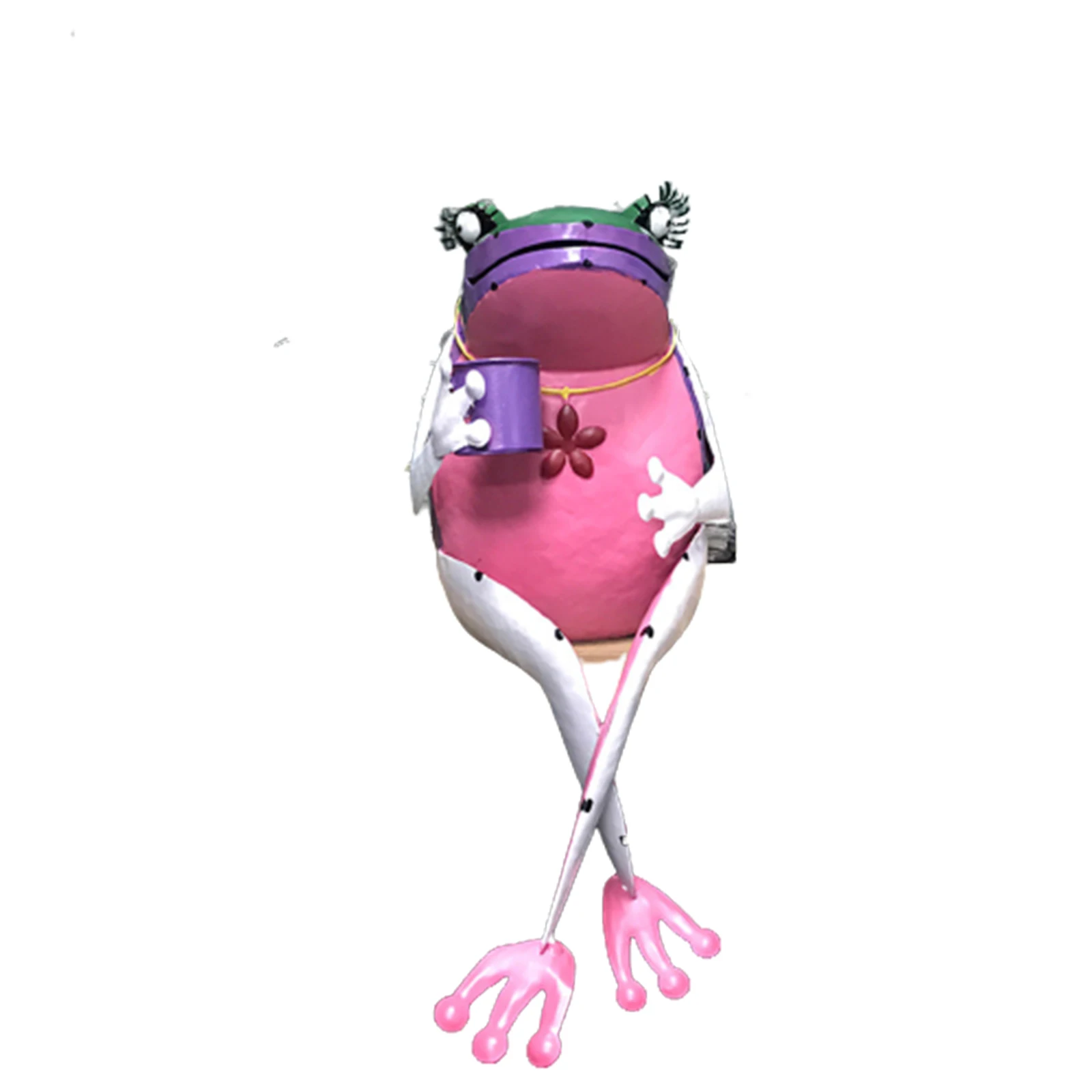 

kawaii room decor Iron Cross-Legged Frog Ormament Unique Colorful Durable Interesting for Office Desk Home Garden Pot Art Craft
