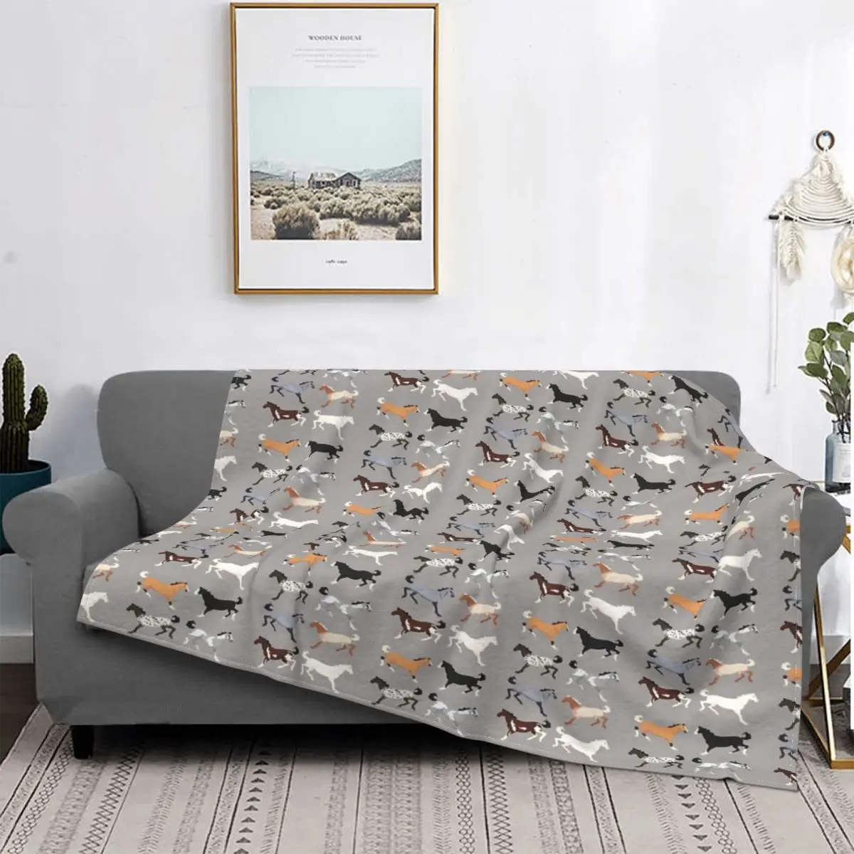 

All The Pretty Horses Blanket Bedspread Bed Plaid Rug Anime Plaid Thermal Blanket Children'S Cover
