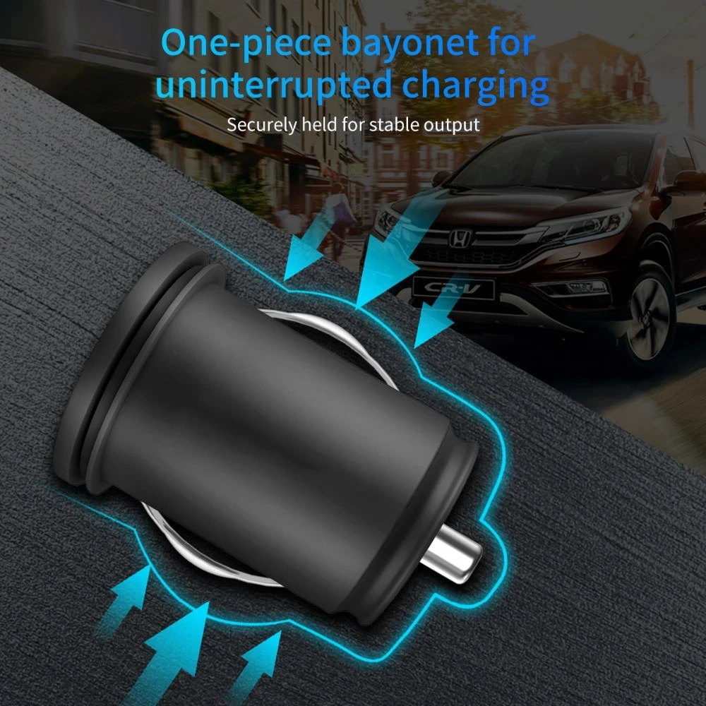Mini Fast Charging USB Car Charger 2 Ports 5V 2.1A  For iPhone 12 Pro Max 11 Xiaomi Samsung Mobile Phone Charger Adapter in Car