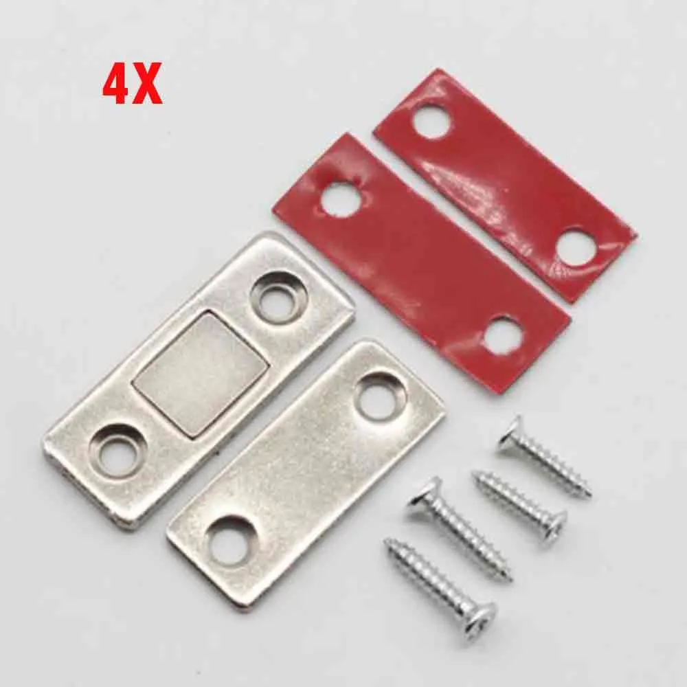 

4Pcs Strong Door Catches With Screws Magnetic Catch Latch Ultra Thin For Door Cabinet Cupboard Glass Doors Furniture Hardware