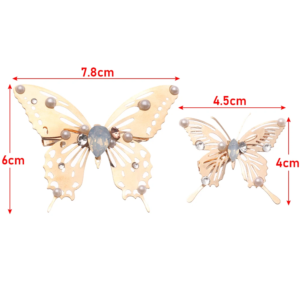 1PC Golden Vintage Butterfly Leaf Hair Clips Apparel Accessories Barrettes Wedding Jewelry Side Hairpins Retro Headwear |