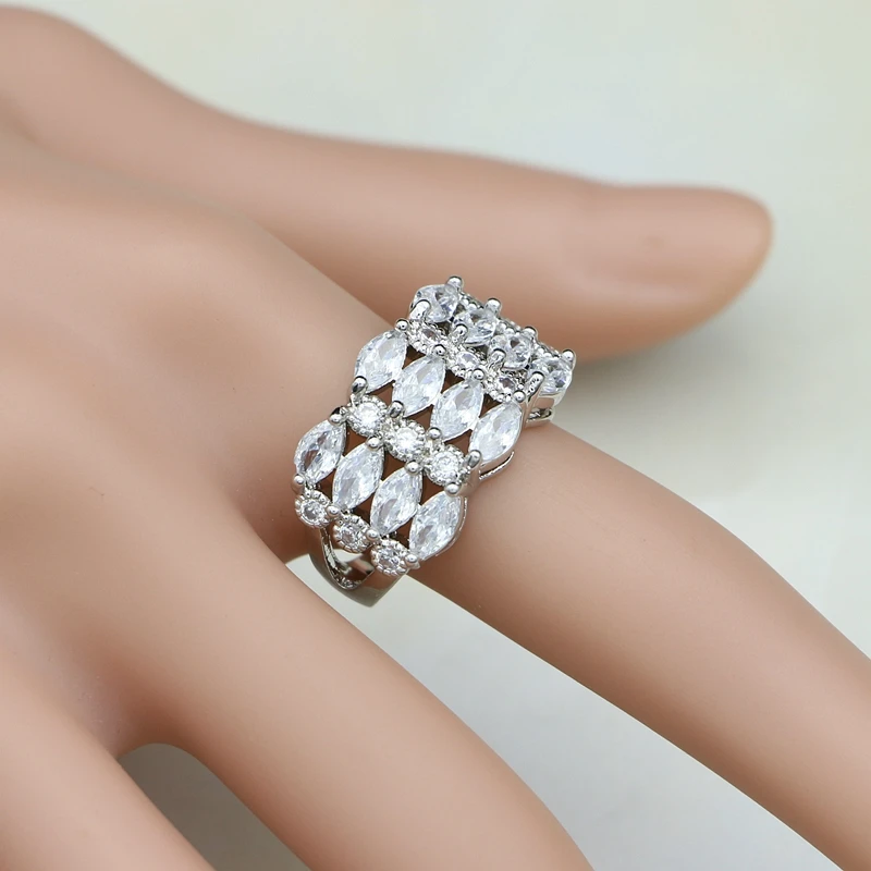 Ювелирные изделия для невесты из натурального серебра 925 пробы с белым