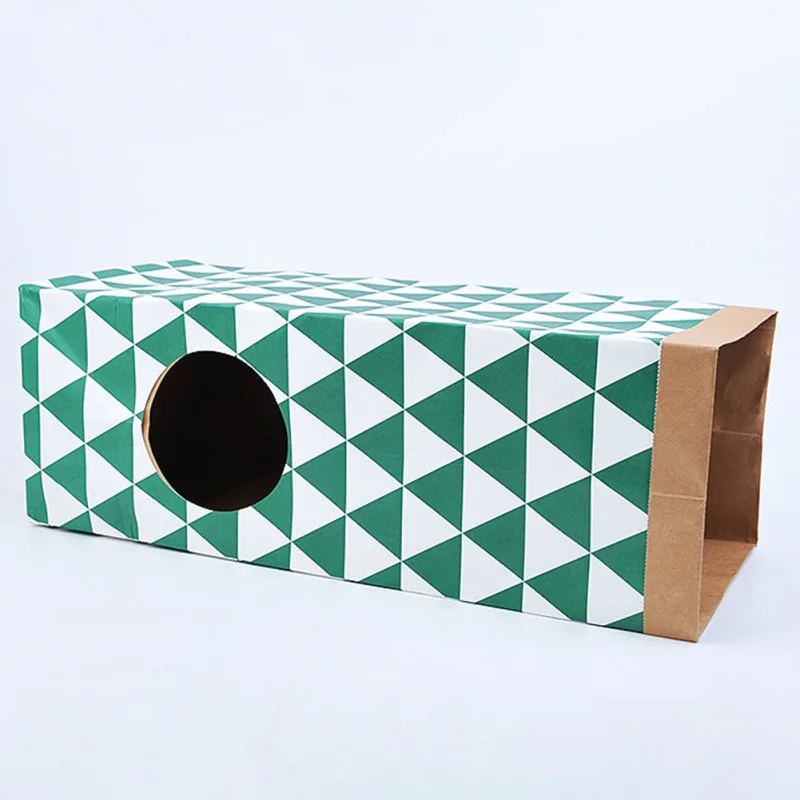 

Забавная игрушка-туннель для кошек, складные дыры, котенок, тоннель из крафт-бумаги, пещера, игрушки для кошек, интерактивные игрушки для кош...