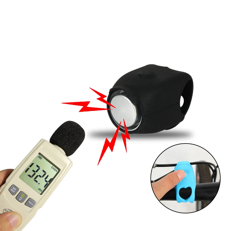 Bicycle Electronic Bell 110dB Rainproof Horn MBT Mountain Bike Riding Equipment Portable Silicone Road Cycling Handlebar Bells | Спорт и