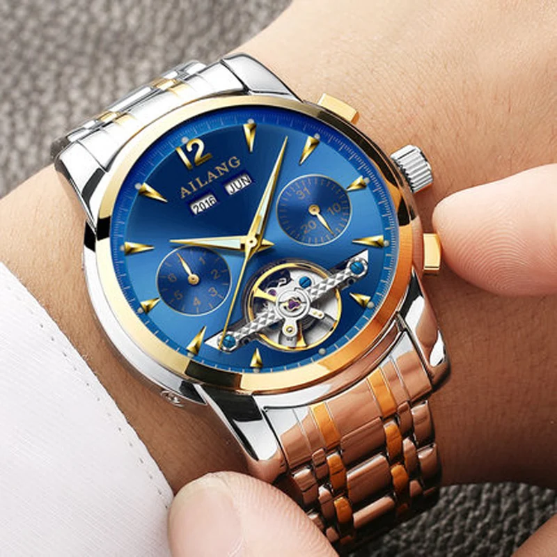 

Calendar Watch Men Ailang Luxury Brand Bright Sapphire Tourbillon Automatic Mechanical Watch Multi-function B2603 - 10